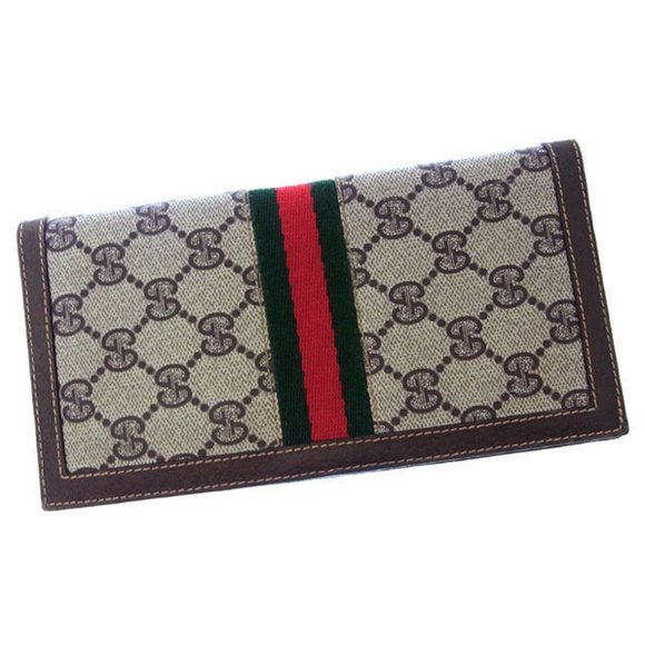Gucci Wallet Purse Long Wallet Beige Green Woman Authentic Used Y2516 - Picture 1 of 7